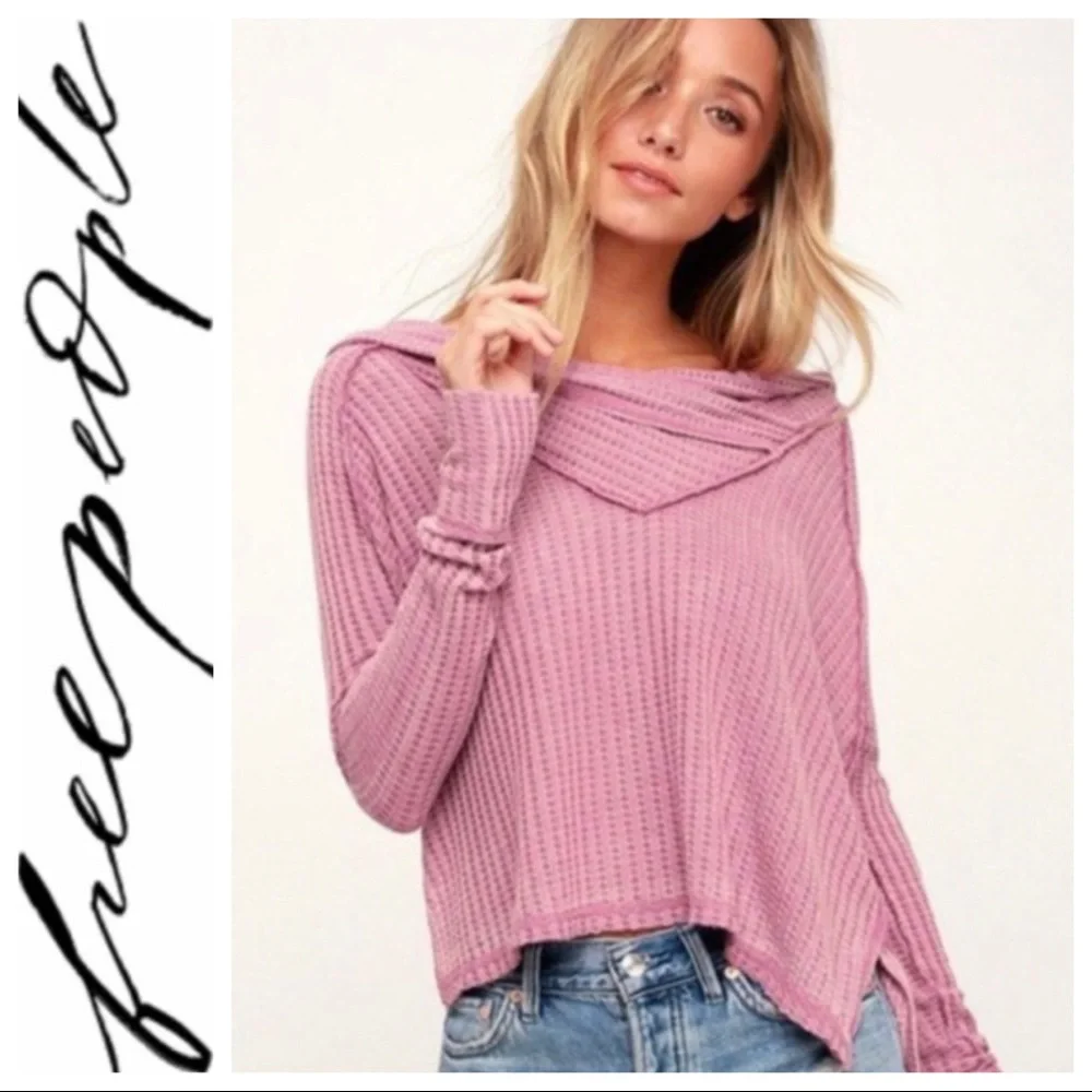 💕SALE💕 Free People We the Free Pink Wildcat Thermal Top - Picture 3 of 8